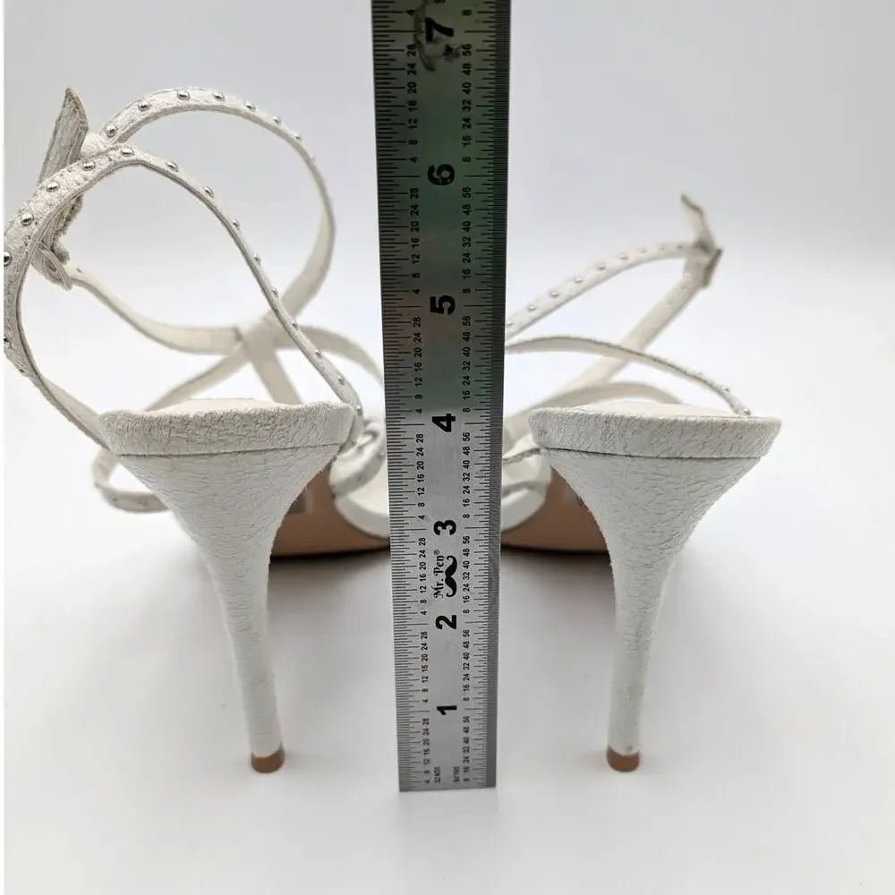 Steve Madden White Studded Strappy Sandals